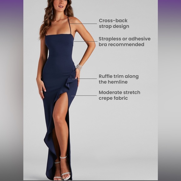 Sleeveless High Slit Formal Dress from Windsor - Picture 4 of 11